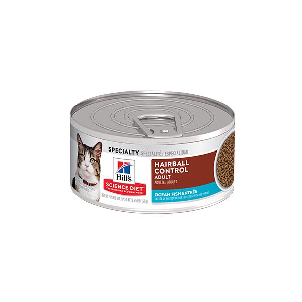Hills Science Diet Hairball Control Ocean Fish Entrée Lata